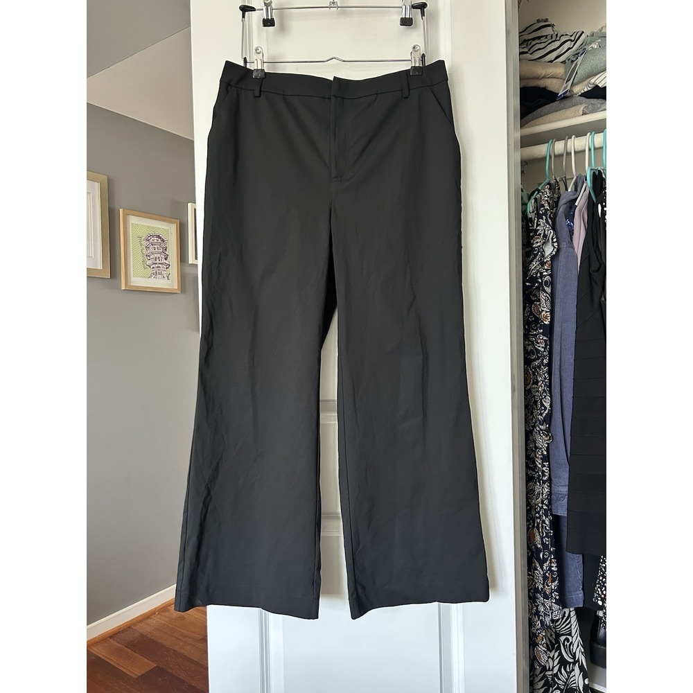 Halara Flex DayStretch Mid Rise Pocket Straight Leg Work Pants Size Large Black